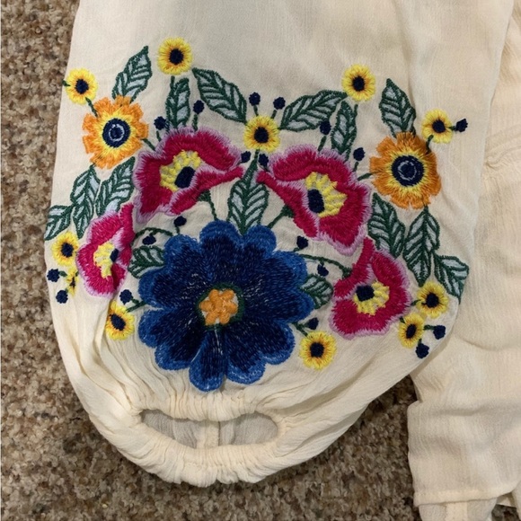 Free People White Spell On You Mini Dress with Embroidery Flower Details NWT - Picture 6 of 7